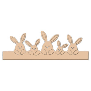 Easter Bunny Family Metal Cutting Die, 15 cm x 4.6 cm/5.90 in x 1.81 in