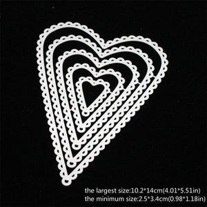 Scalloped Hearts Metal Cutting Die, 10.2 cm x 14 cm to 3.4 cm x 2.5 cm - Craft World