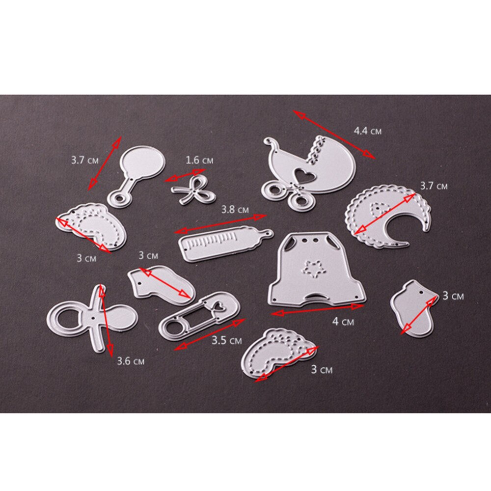 New Baby Metal Cutting Die Set, 1.6 cm to 4.4 cm, 12 Pieces - Craft World