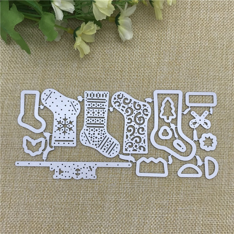 Christmas Stockings Metal Cutting Dies, 15.9 cm x 7.3 cm/6.25 in x 2.87 in