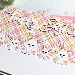 Easter Bunny Family Metal Cutting Die, 15 cm x 4.6 cm/5.90 in x 1.81 in