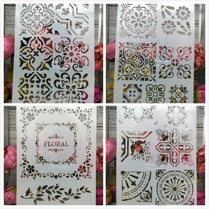 Parisian-Style Layering Stencils, Various Designs, A4, 4 Piece Sets - Craft World 