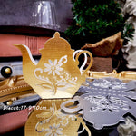 Quaint Teapot 3D Box Metal Cutting Die, 17.9 cm x 10 cm/7.04 in x 3.93 in - Craft World 