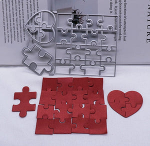 Heart Jigsaw Puzzle Metal Cutting Die, 9.3 cm x 13.4 cm/3.66 in x 5.27 in