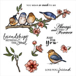 Spring Birds Transparent Stamp/Cutting Die Set/11 cm x 16 cm/12.6 cm x 10.2 cm - Craft World 