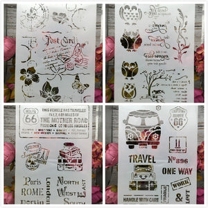 Parisian-Style Layering Stencils, Various Designs, A4, 4 Piece Sets - Craft World 