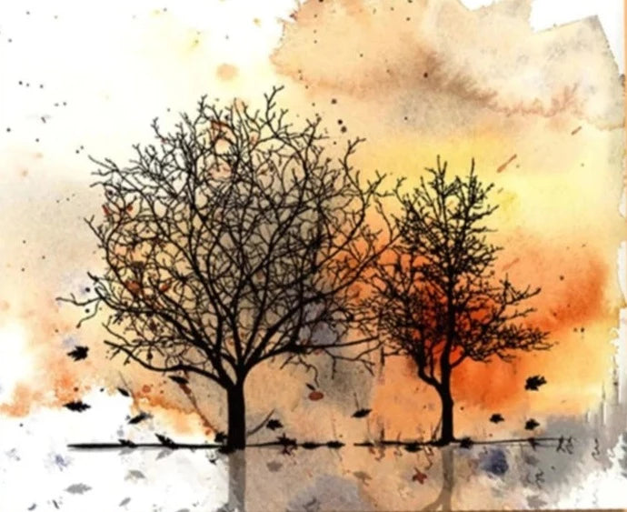 Autumn Trees Transparent Stamps, 22.5 cm x 17 cm, Metal Cutting Die 7 cm (please order die and stamps separately) - Craft World