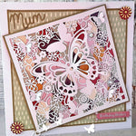 Butterfly Background/Frame Metal Cutting Die, 15 cm x 15 cm/5.9 in x 5.9 in - Craft World 