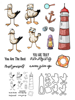 Funny Ducks on Holiday, Transparent Stamps/Stamp and Die Set (please order items separately)