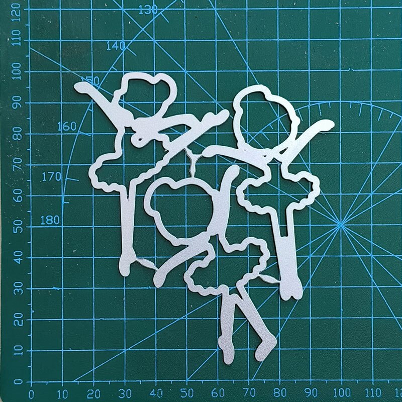 Beautiful Ballet Girls Metal Cutting Dies, 8.5 cm x 9.2 cm/3/34 in x 3.62 in