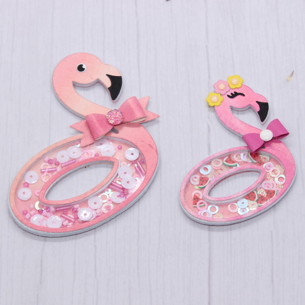 Cute Flamingo Metal Cutting Die, Sizes on Photos, (please order size accordingly)