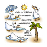 Comical Geese on Holiday Transparent Stamps, Stamp and Die Set (please order items separately)