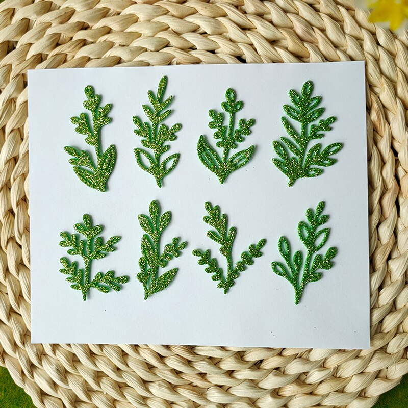 Leaves/Branches Metal Cutting Dies, 8-Piece Set, 8 cm x 11.6 cm/3.14 in x 4.56 in