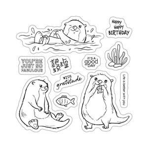 Sweet Otter Transparent Stamps, Stamp and Die Set (please order items separately)