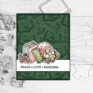 Gnomes Enjoy Reading Transparent Stamps, Stamp and Die Set (please order items separately)