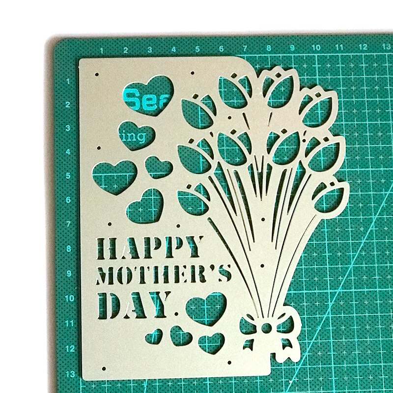 Gorgeous Mother's Day Metal Cutting Die, 11 cm x 13.2 cm/4.33 in x 5.19 in