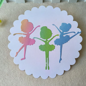 Beautiful Ballet Girls Metal Cutting Dies, 8.5 cm x 9.2 cm/3/34 in x 3.62 in