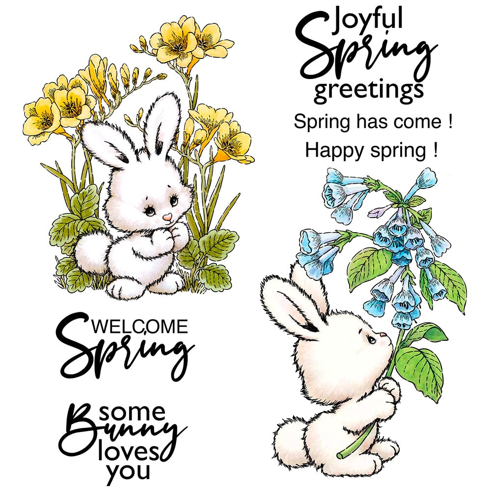 Springtime/Easter Transparent Stamps, Stamp and Die Set (please order items separately)