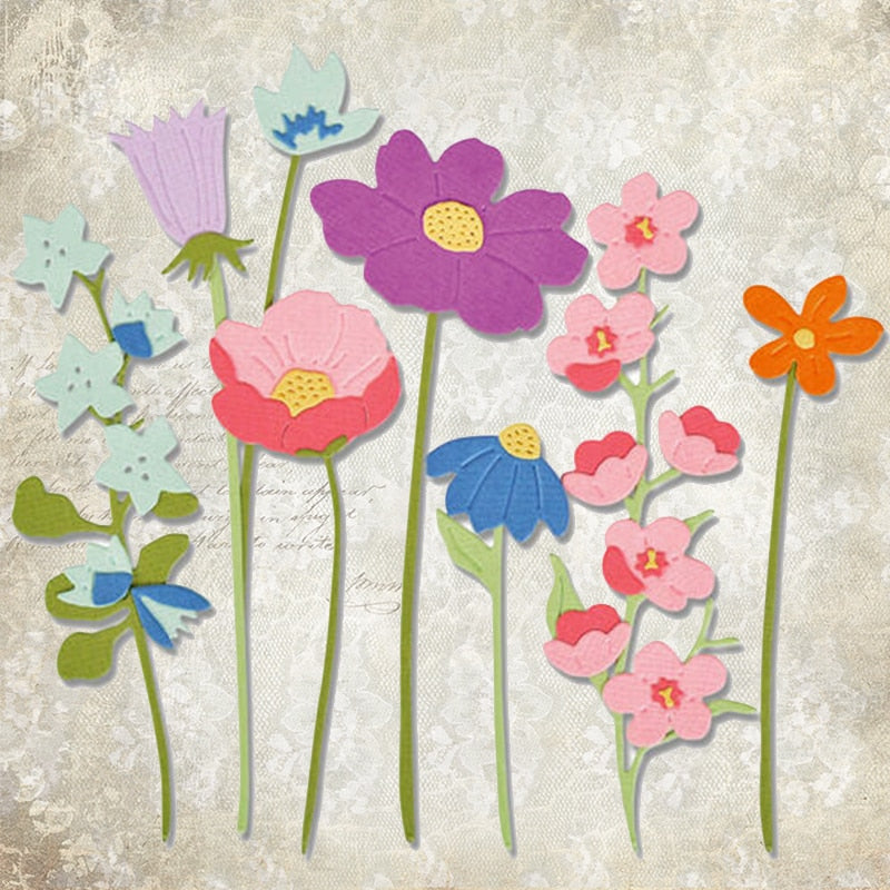 Stunning Blossoms of Spring Flowers Metal Cutting Die, 13.8 cm x 11.5 cm/5.43 in x 4.52 in