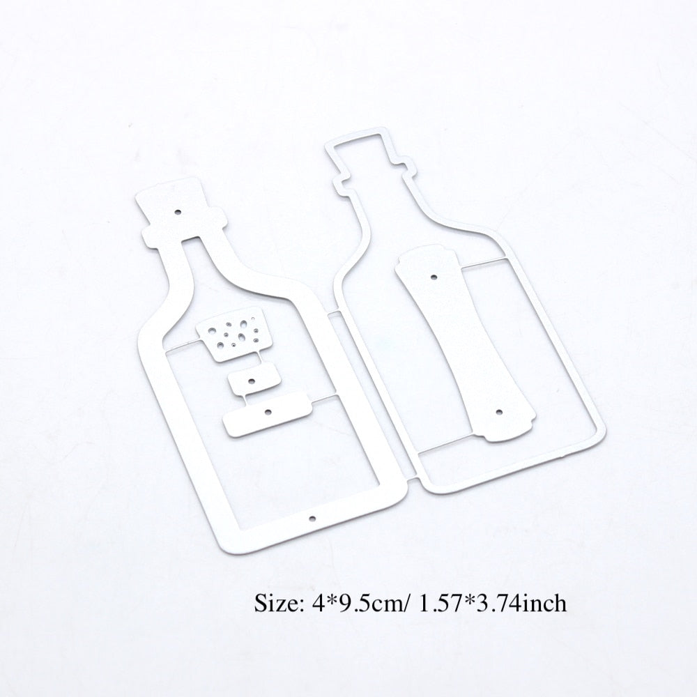 Message in a Bottle Metal Cutting Die, Size on Photos