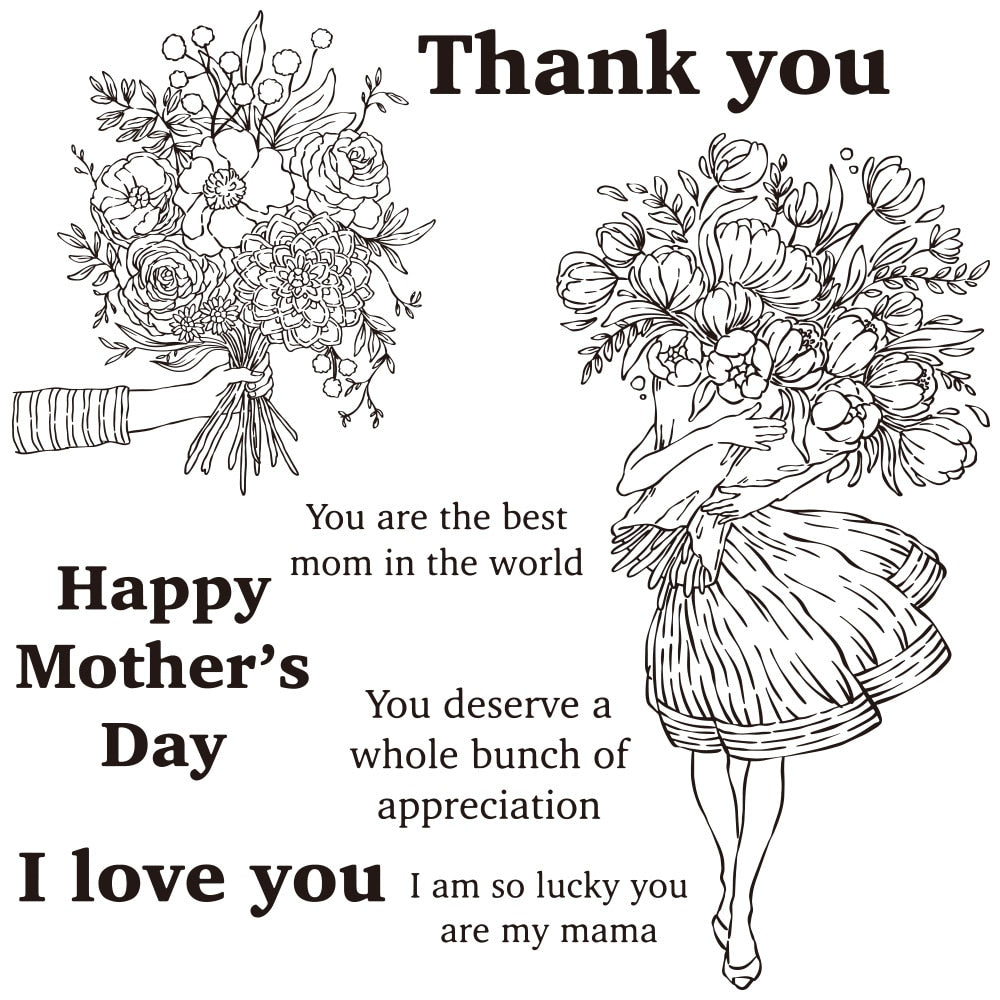 Mother's Day Transparent Stamps, Stamp and Die Set (please order items separately)