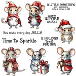 Charming Christmas Mice Transparent Stamps, Stamp and Die Set (please order items separately)