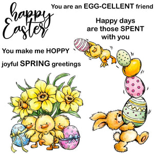 Easter Bunny/Eggs/Chicks Transparent Stamps, Stamp and Die Set (please order items separately)