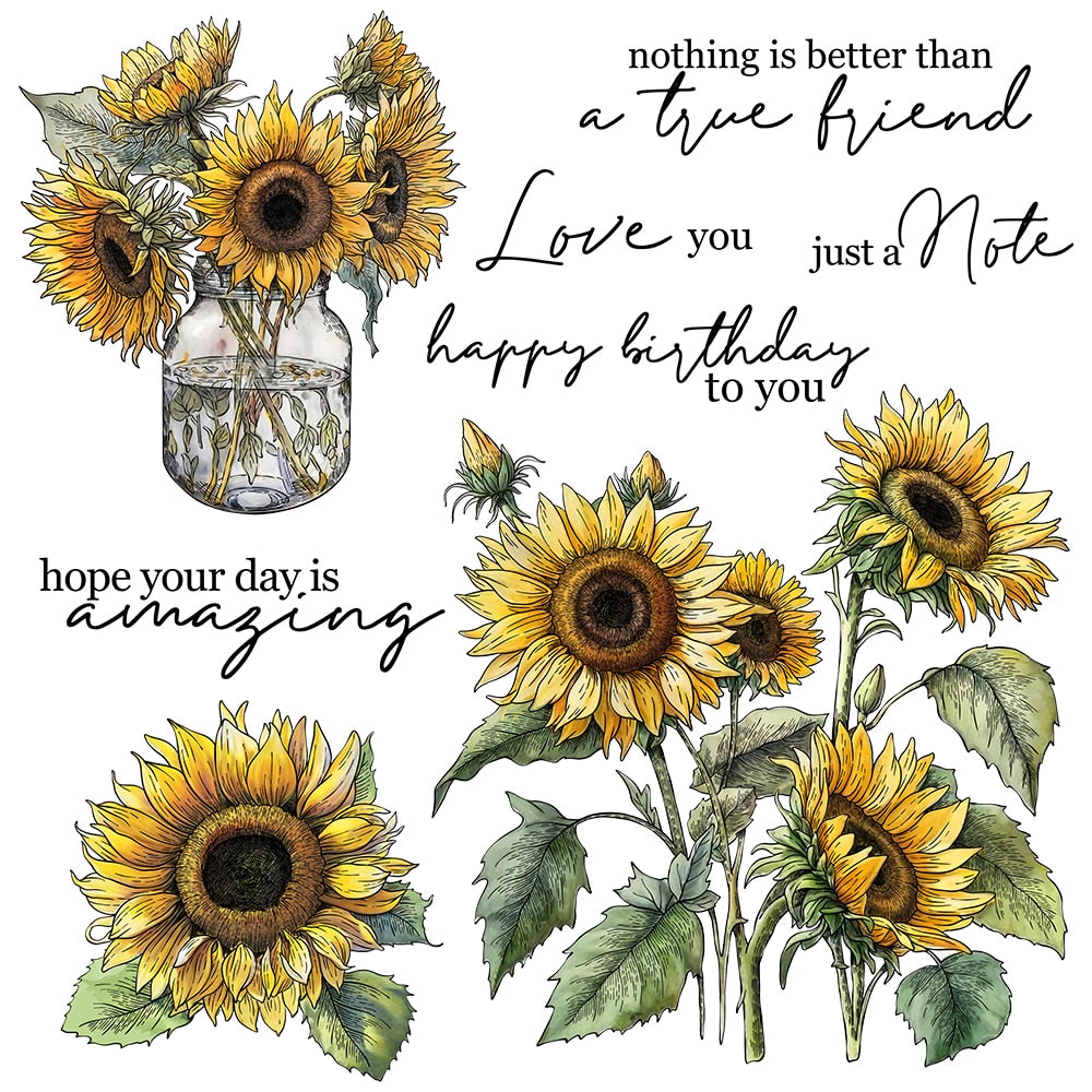 Brilliant Sunflowers Transparent Stamps