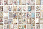 Vintage-Style Patterned Paper, Various Designs, 50 Patterns, 100 Sheets, 13.7 cm x 9.4 cm