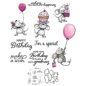 Sweet Mouse/Birthday Greetings Transparent Stamps