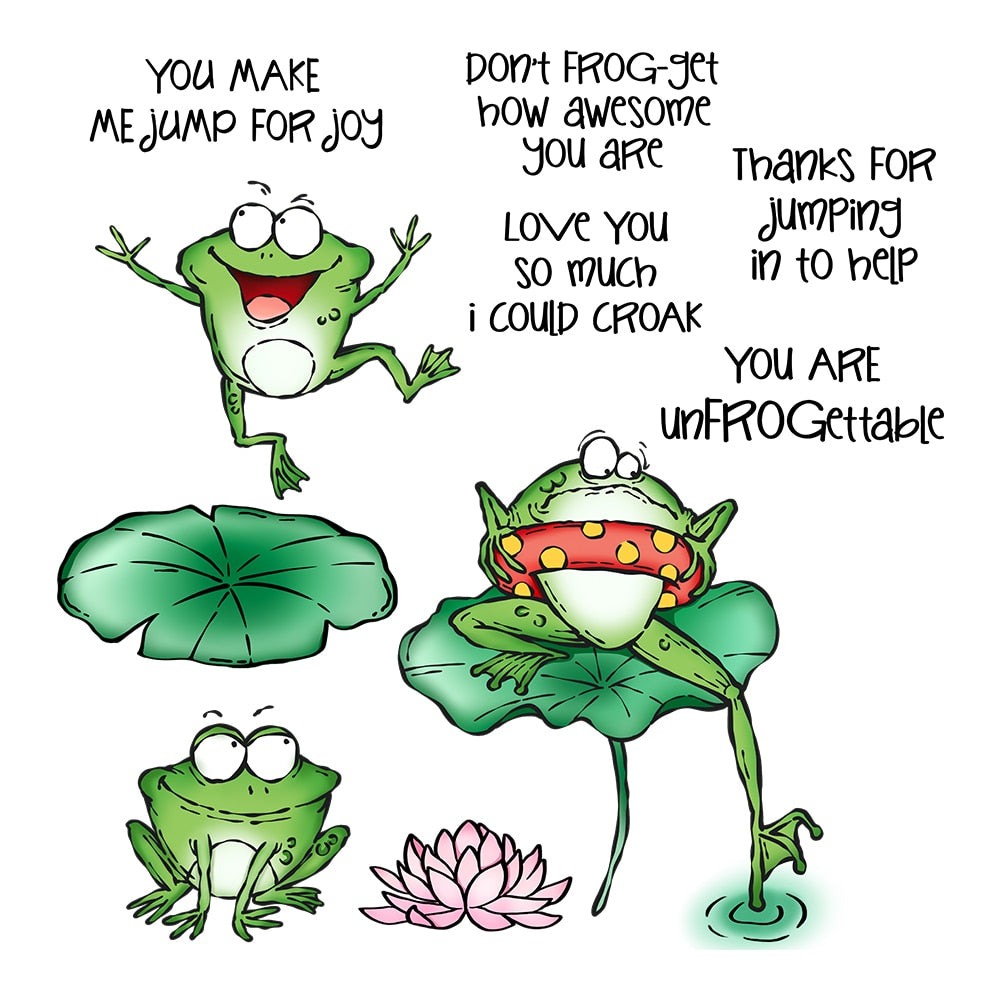 Hilarious Frogs Transparent Stamps, Stamp and Die Set (please order items separately)