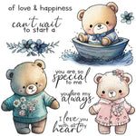 Sweet Teddy Bears Transparent Stamps, Stamp and Die Set (please order items separately)