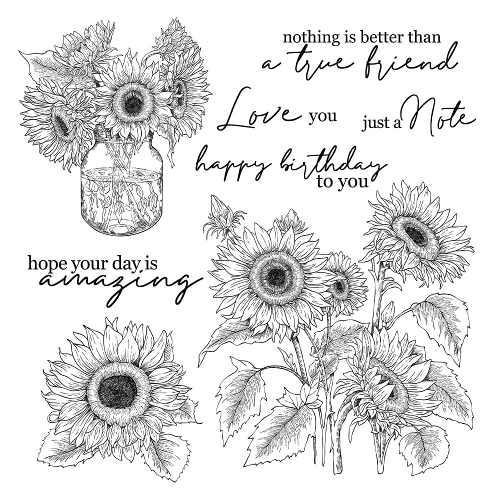 Brilliant Sunflowers Transparent Stamps