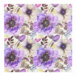 Purple Flower Vintage Decoupage Papers, 33 cm x 33 cm, 20 Pieces