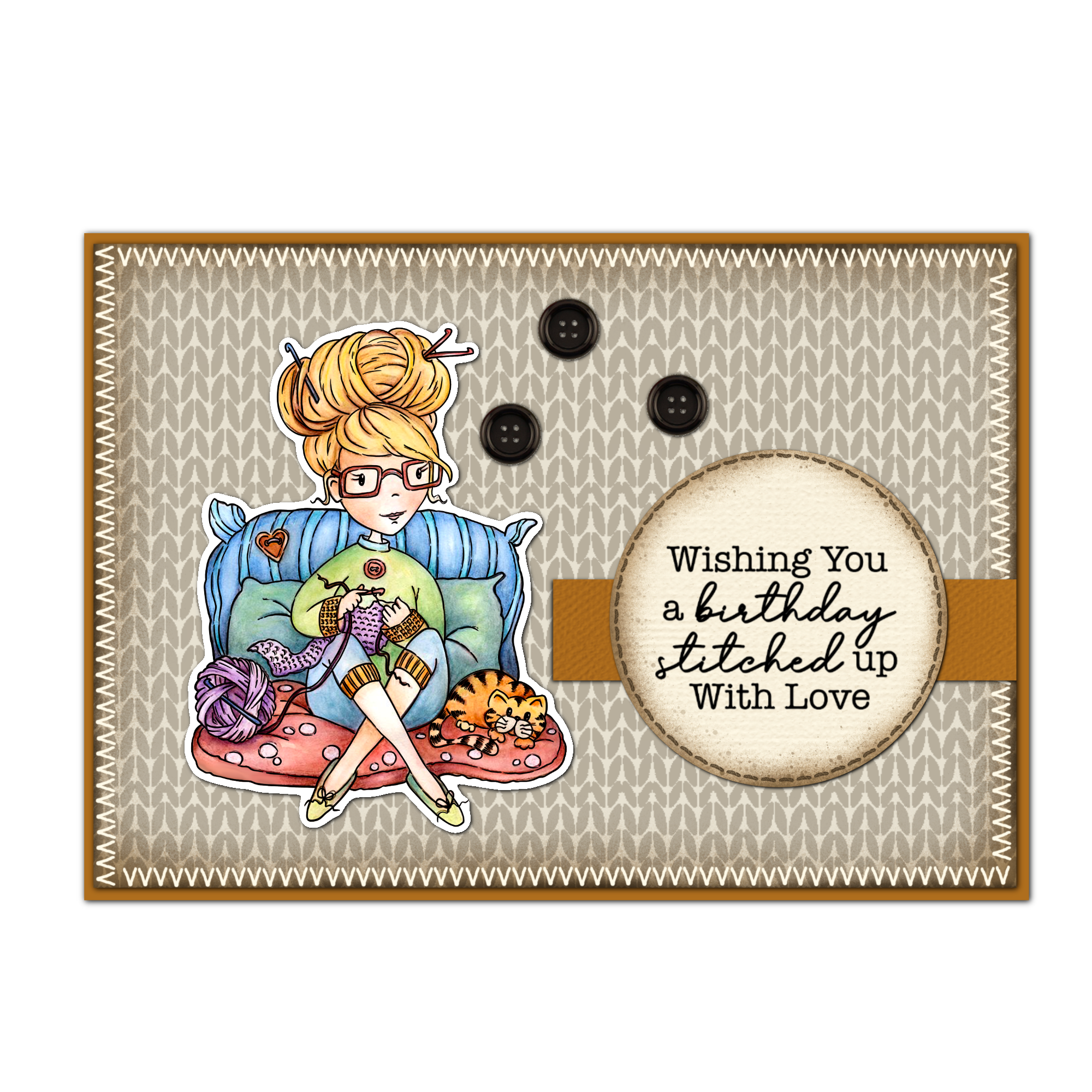 Knitting Time Transparent Stamps, Stamp and Die Set (please order items separately)