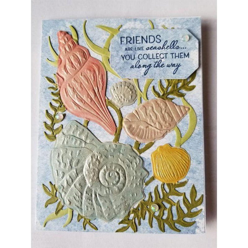 Gorgeous Seashell 3-D Embossing Folder, 16.5 cm x 11.4 cm/6.5 in x 4.5 in