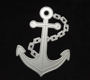 Cute Anchor Metal Cutting Die, 15 cm x 12 cm/5.90 in x 4.72 in