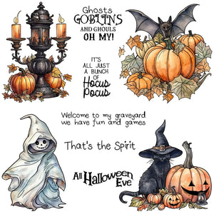 Sinister Halloween Scene Transparent Stamps, Stamp and Die Set (please order items separately)