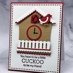 Cute Cuckoo Clock Metal Cutting Die, 11.8 cm x 9.9 cm/4.6 in x 3.9 in