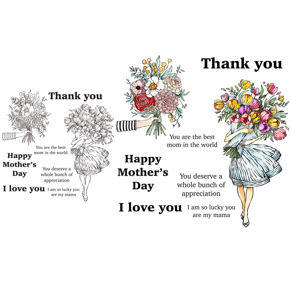 Mother's Day Transparent Stamps, Stamp and Die Set (please order items separately)