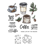 Coffee Time Transparent Stamps, Stamp and Die Set (please order items separately)