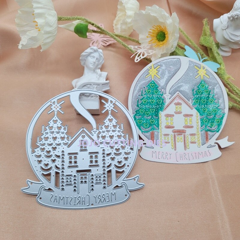 Christmas Snow Globe Metal Cutting Die, 10.7 cm x 10.7 cm/4.2 in x 4.2 in