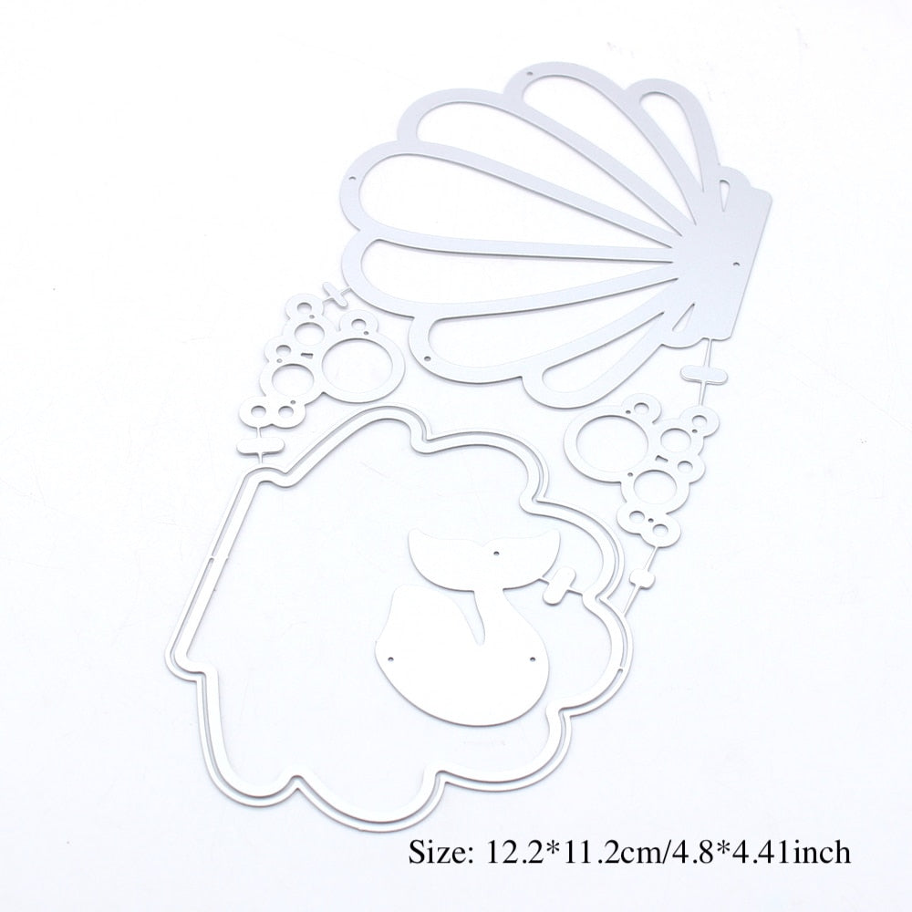 Scalloped Seashell Metal Cutting Die, Size on Photo