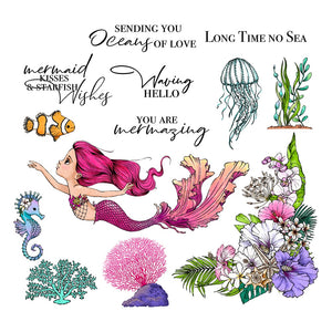 Beautiful Sea Life Transparent Stamps, Stamp and Die Set (please order items separately)