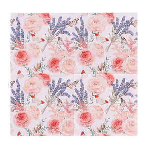 Rose/Lavender Decoupage Papers, 33 cm, 20 Pieces
