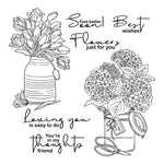 Stunning Vase of Flowers Transparent Stamps, Stamp and Die Set (please order items separately)