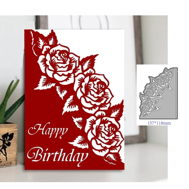 Gorgeous Rose Edge Metal Cutting Die, 15.7 cm x 11.8 cm/6.18 in x 4.64 in