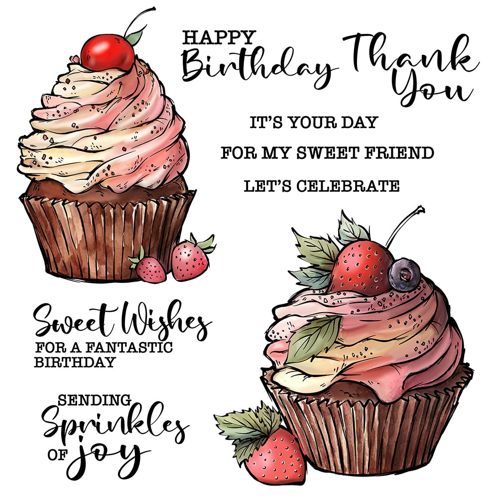 Irresistible Cupcake Transparent Stamps, Stamp and Die Set (please order items separately)