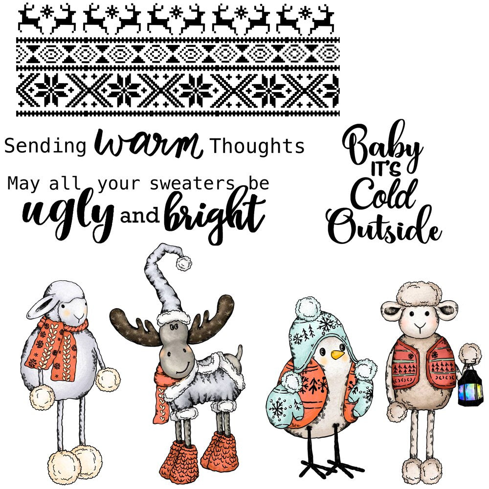 Stay Warm and Cosy Transparent Stamps, Stamp and Die Set (please order items separately)