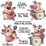 Funny Piggies Baking Transparent Stamps, Stamp and Die Set (please order items separately)